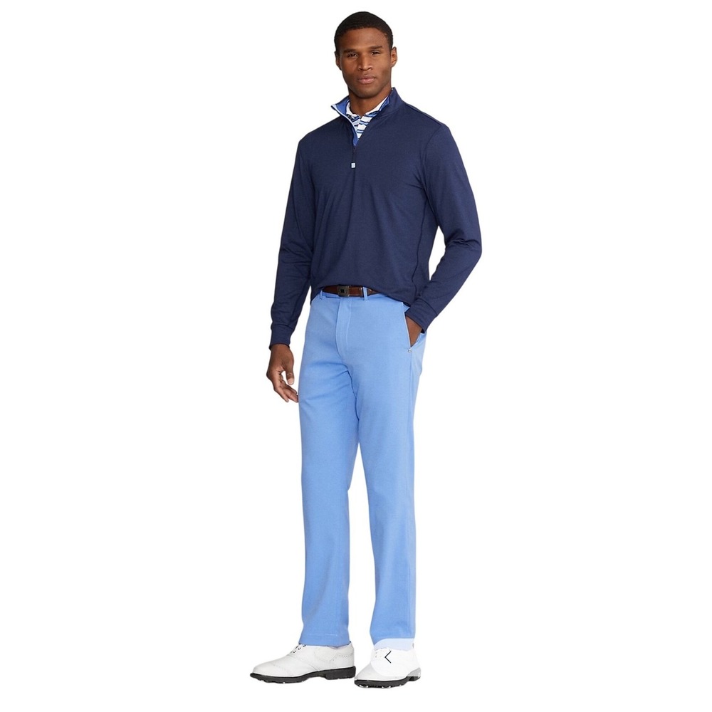 Polo Golf Ralph Lauren Quarter-Zip Pullover Mens Large Navy Blue Performance New